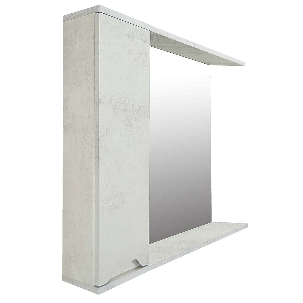 Зеркало со шкафом Loranto Florena 80 светлый бетон в ванную от интернет-магазине сантехники Sanbest