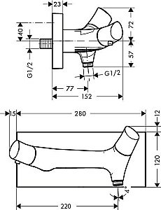 Смеситель для душа Axor Starck Organic 12602000 купить в интернет-магазине сантехники Sanbest
