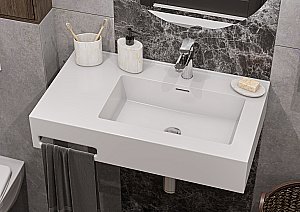 Раковина Акватон Квадро Про 80 1A734331QA01R белая купить в интернет-магазине Sanbest