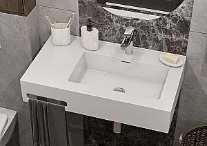Раковина Акватон Квадро Про 80 1A734331QA01R белая купить в интернет-магазине Sanbest