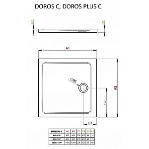 Душевой поддон Radaway Doros C SDRC1010-01 100х100 белый купить в интернет-магазине Sanbest