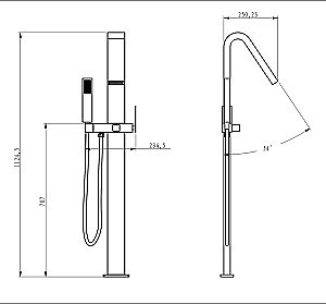 Смеситель для ванны Boheme Q 149-B черный купить в интернет-магазине сантехники Sanbest