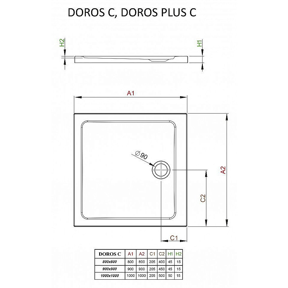 Душевой поддон Radaway Doros C SDRC1010-01 100х100 белый купить в интернет-магазине Sanbest