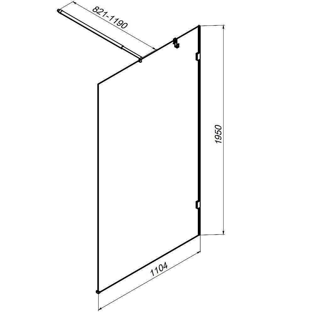 Душевое ограждение AM.PM X-Joy W94WI 110 W94WI-110-F1-BTE стекло прозрачное/профиль черный купить в интернет-магазине Sanbest