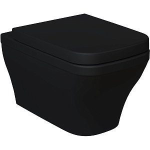 Унитаз подвесной Ambassador Benefit 203T20201R с толстым сиденьем, черный матовый купить в интернет-магазине Sanbest