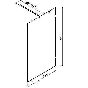 Душевое ограждение AM.PM X-Joy W94WI 110 W94WI-110-F1-BTE стекло прозрачное/профиль черный купить в интернет-магазине Sanbest