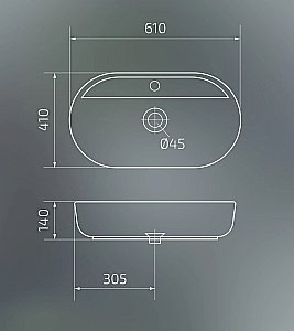 Раковина накладная Gid Lago 61 D1346 51194 белая купить в интернет-магазине Sanbest