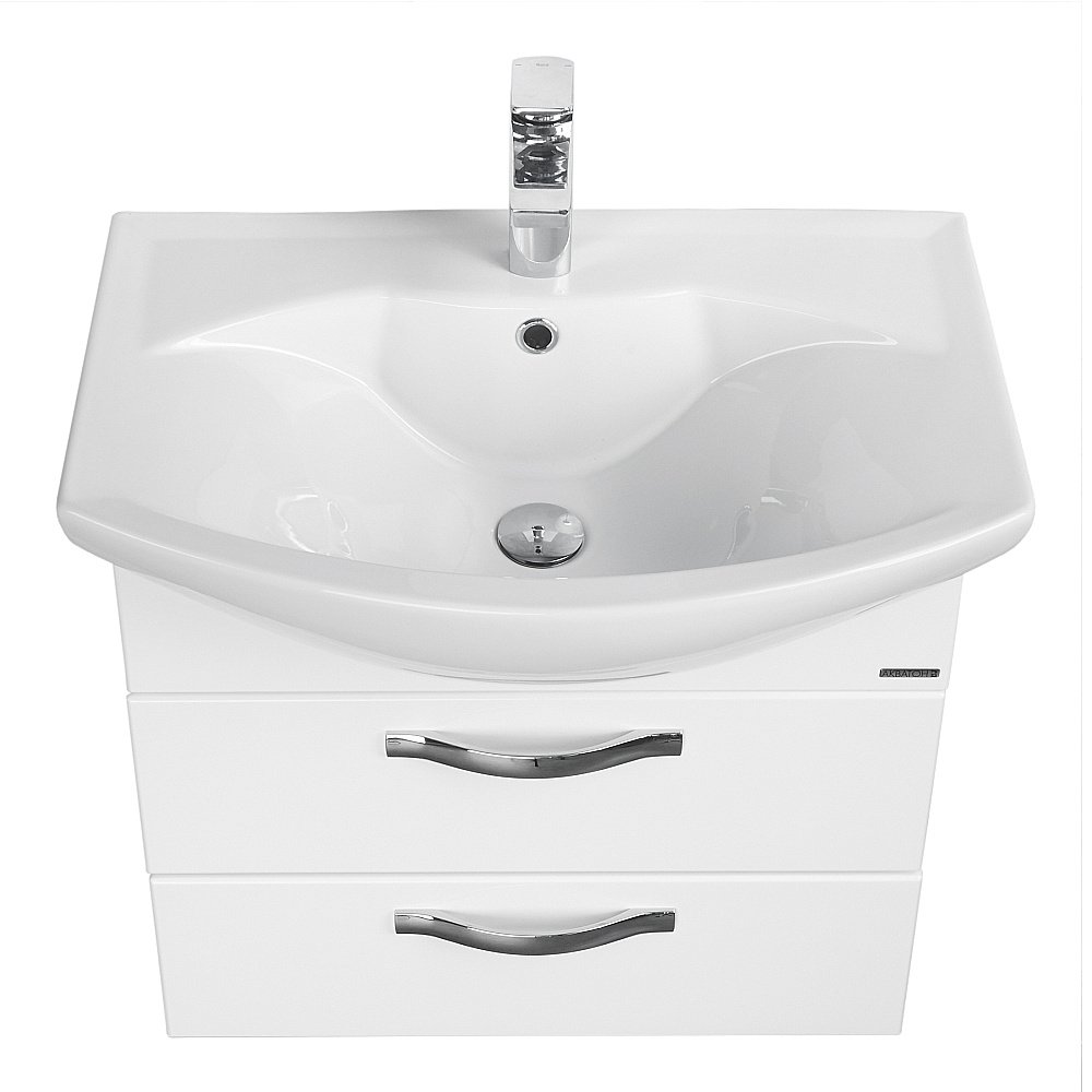 Тумба с раковиной Акватон Ария 50 М белая глянцевая для ванной в интернет-магазине Sanbest