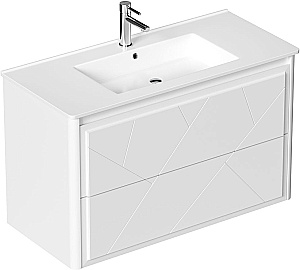 Тумба с раковиной и столешницей Allen Brau Paris 100 1.360002.WM белая матовая для ванной в интернет-магазине Sanbest