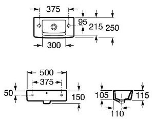 Раковина Roca Hall 50 325883000 белая купить в интернет-магазине Sanbest