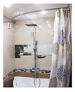 Карниз для ванны Aquatek Эпсилон/Юпитер 150x150 KARN-0000025 хром купить в интернет-магазине сантехники Sanbest