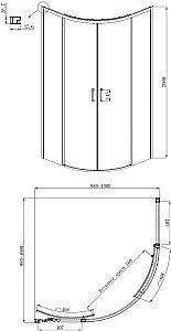 Душевой уголок Ambassador Queen Black 11011202 100x100 стекло прозрачное/профиль черный купить в интернет-магазине Sanbest