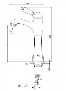 Смеситель для раковины Caprigo Fonte 12-525-vot бронза купить в интернет-магазине сантехники Sanbest