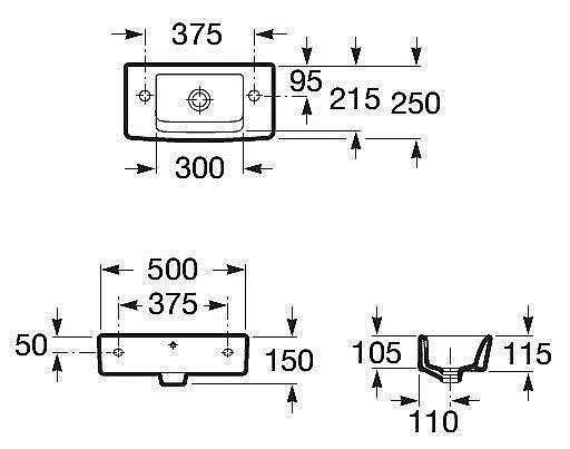 Раковина Roca Hall 50 325883000 белая купить в интернет-магазине Sanbest