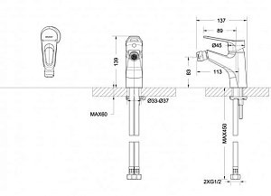 Смеситель для биде Bravat ECO-D F393158C купить в интернет-магазине сантехники Sanbest