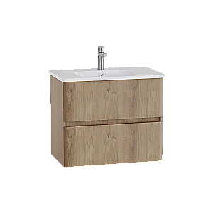 Тумба с раковиной VitrA Mia Plus Round 69825 80 золотой дуб для ванной в интернет-магазине Sanbest
