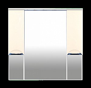 Зеркало со шкафом Misty Жасмин 105 бежевая эмаль в ванную от интернет-магазине сантехники Sanbest