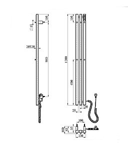 Полотенцесушитель электрический WONZON & WOGHAND WW-AL73312-BG брашированное золото купить в интернет-магазине сантехники Sanbest