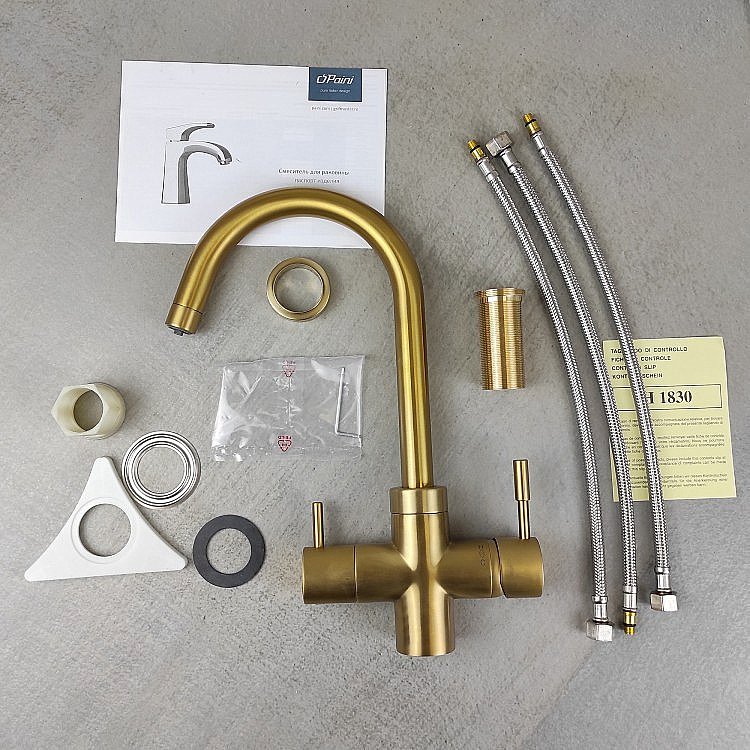 Смеситель для кухни PAINI Cox 78PJ6433VL2KM золото матовое купить в интернет-магазине сантехники Sanbest