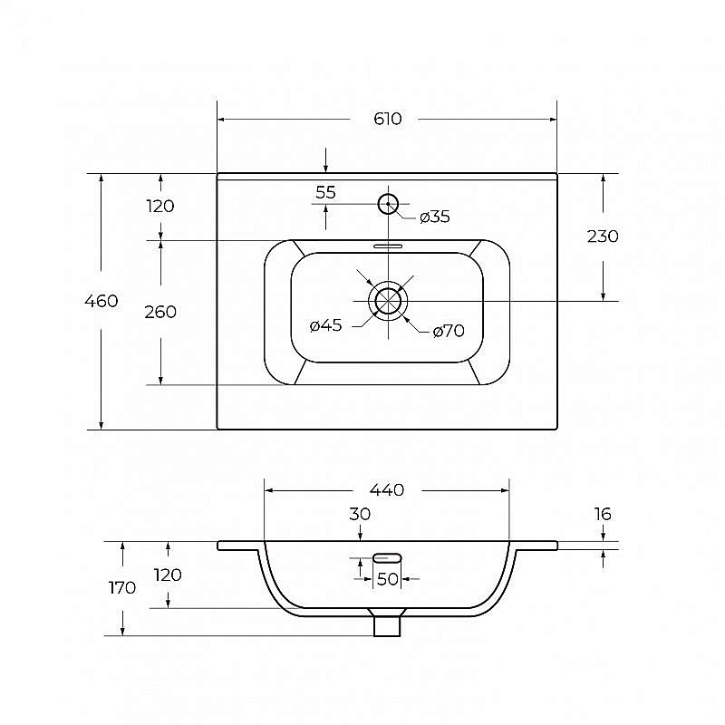 Раковина Cezares CZR-8095-60 белая купить в интернет-магазине Sanbest
