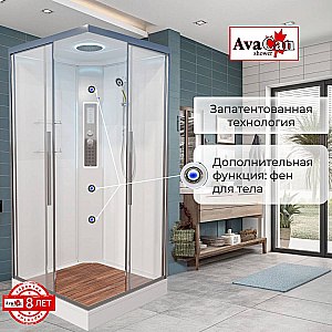 Душевая кабина AvaCan K Серия K2010LED 100х100 с гидромассажем, с подсветкой купить в интернет-магазине Sanbest