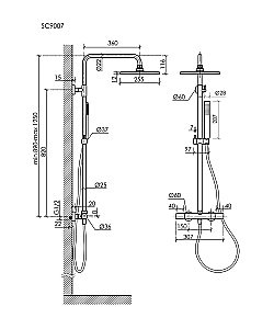 Душевая система Sancos Etna SC9007GG вороненая сталь купить в интернет-магазине сантехники Sanbest