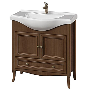 Тумба с раковиной Caprigo Lion 80 две двери 1 ящик, античный орех для ванной в интернет-магазине Sanbest