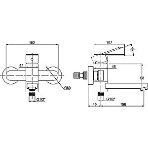 Смеситель для ванны Kaiser Sonat 34022L-1 купить в интернет-магазине сантехники Sanbest