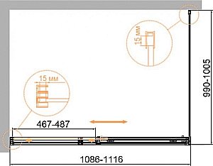 Душевой уголок Cezares Duet Soft-M 110х100 DUET SOFT-M-AH-1-110/100-C-Cr стекло прозрачное/профиль хром купить в интернет-магазине Sanbest