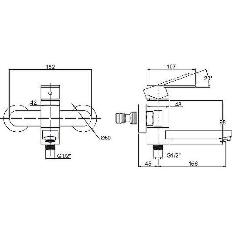 Смеситель для ванны Kaiser Sonat 34022L-1 купить в интернет-магазине сантехники Sanbest