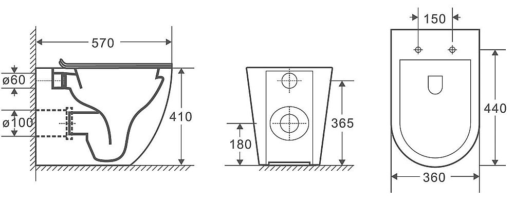 Унитаз приставной WeltWasser WW SK MERZBACH 002 MT-BL черный матовый купить в интернет-магазине Sanbest