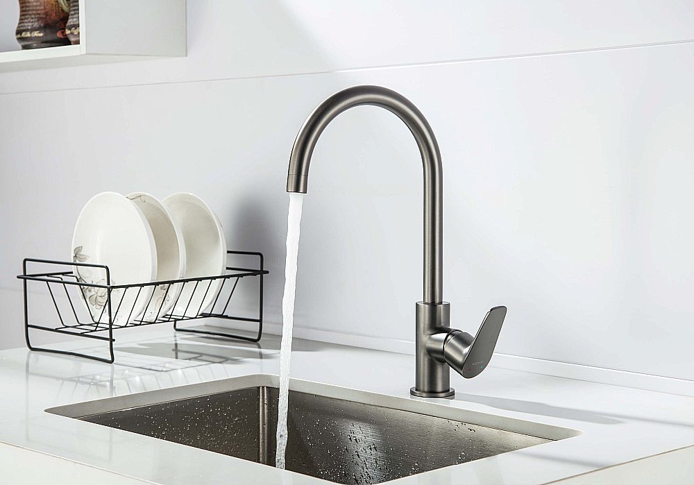 Смеситель для кухни Aquatek Бетта AQ1182BGM оружейная сталь купить в интернет-магазине сантехники Sanbest