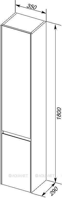 Шкаф-пенал Aquanet Гласс 35 белый для ванной в интернет-магазине сантехники Sanbest