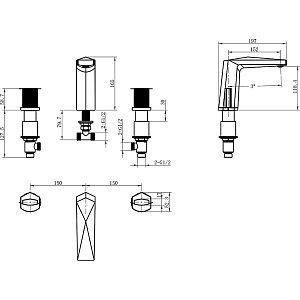 Смеситель для раковины Boheme Venturo 150-WG-TOUCH белый/золото купить в интернет-магазине сантехники Sanbest