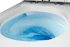 Унитаз подвесной Azario Ollin AZ-0513R белый, безободковый, с крышкой микролифт, слив торнадо купить в интернет-магазине Sanbest