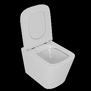 Унитаз подвесной D&K Quadro DT1516016 белый, безободковый, с крышкой микролифт купить в интернет-магазине Sanbest