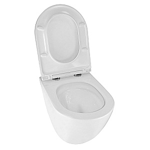 Унитаз подвесной Azario Eclat AZ-2381-A белый, безободковый, с крышкой микролифт, слив торнадо купить в интернет-магазине Sanbest