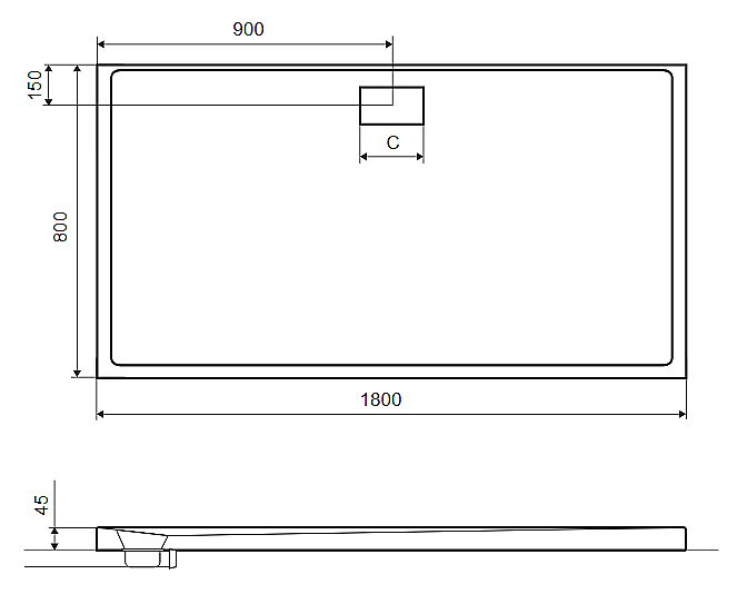 Душевой поддон Excellent ZERO 180x80 купить в интернет-магазине Sanbest