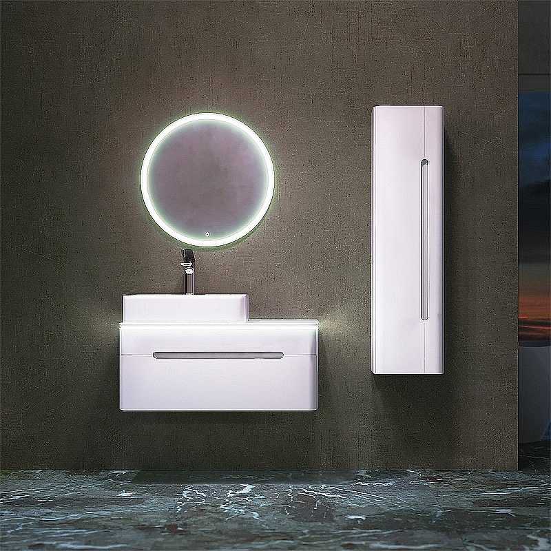 Тумба с раковиной Jorno Shine 90 белая для ванной в интернет-магазине Sanbest