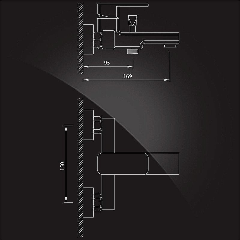 Смеситель для ванны Elghansa MONDSCHEIN NEW 2320233 купить в интернет-магазине сантехники Sanbest