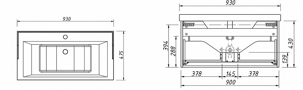 Тумба с раковиной Caprigo Ponza-A 90 для ванной в интернет-магазине Sanbest