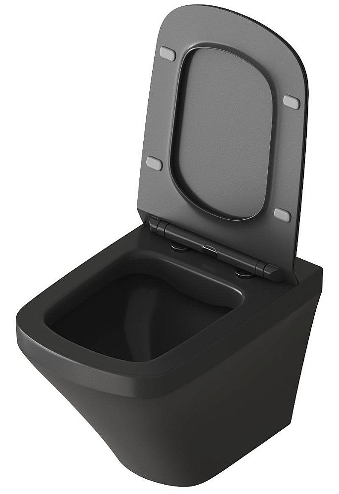 Унитаз подвесной Grossman GR-4440BMS безободковый, с крышкой микролифт, черный матовый купить в интернет-магазине Sanbest