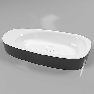 Раковина накладная WhiteCross Moonstone F 70 0732.070035.10100 черная, белая купить в интернет-магазине Sanbest