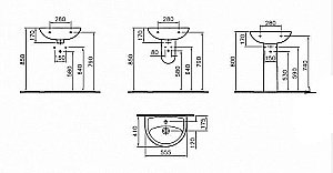 Раковина Vitra Norm Fit 56 6894B099-1776 белая купить в интернет-магазине Sanbest