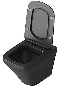 Унитаз подвесной Grossman GR-4440BMS безободковый, с крышкой микролифт, черный матовый купить в интернет-магазине Sanbest