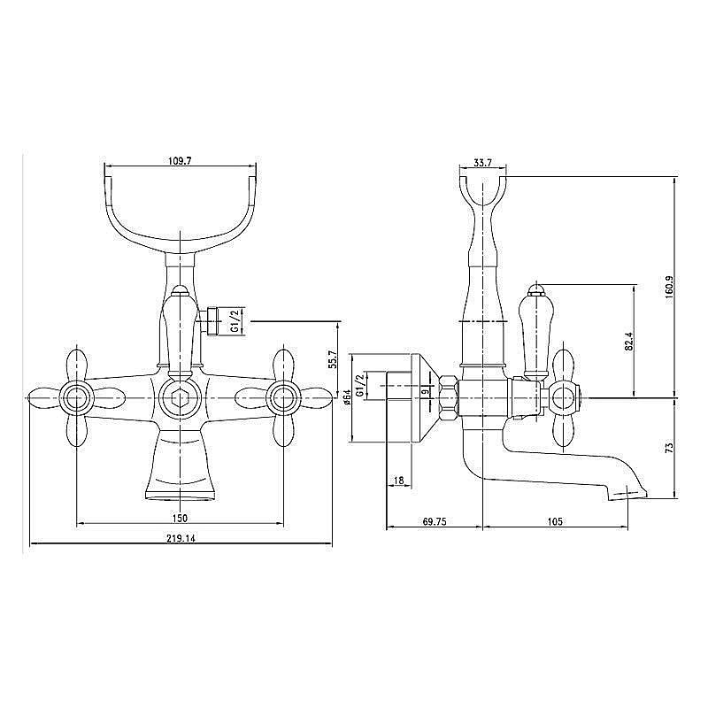 Смеситель для ванны Aquanet Opera SD98901 купить в интернет-магазине сантехники Sanbest