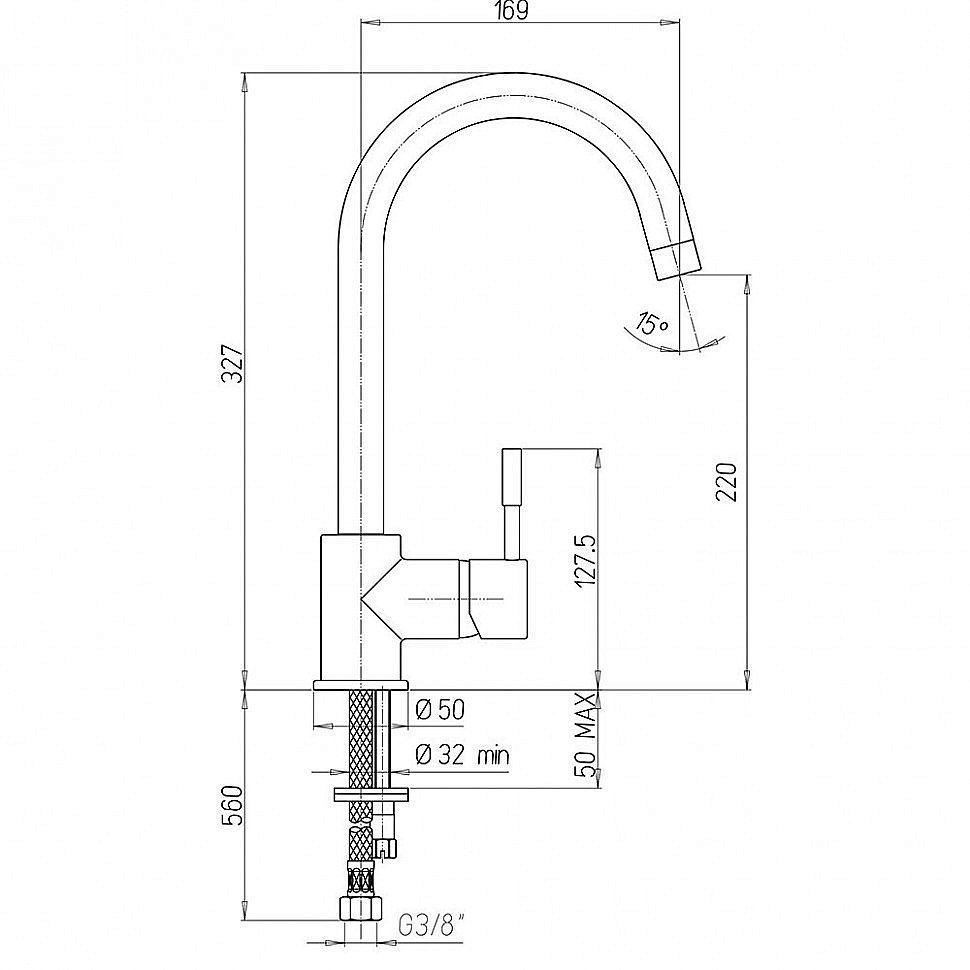 Смеситель для кухни PAINI Cox 78H4572CRL2LMKM хром купить в интернет-магазине сантехники Sanbest