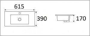 Раковина Ceramalux N 61,5 9393-60 белая купить в интернет-магазине Sanbest