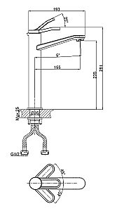 Смеситель для раковины D&K Venice Rialto DA1062041 купить в интернет-магазине сантехники Sanbest