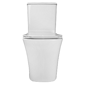 Унитаз напольный Azario Anteo Square AZ-1218A белый, безободковый, с бачком, с крышкой микролифт купить в интернет-магазине Sanbest